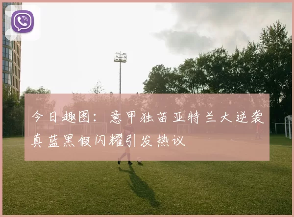 今日趣图：意甲独苗亚特兰大逆袭真蓝黑假闪耀引发热议